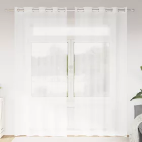    Függönyök függönyökkel 2 pcs Fehér 140 x 245 cm Poliészter