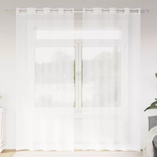  Függönyök függönyökkel 2 pcs Fehér 140 x 245 cm Poliészter