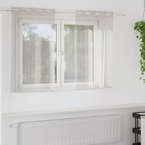  Függönyök függönyökkel 2 pcs Krémszínű 140 x 140 cm Poliészter