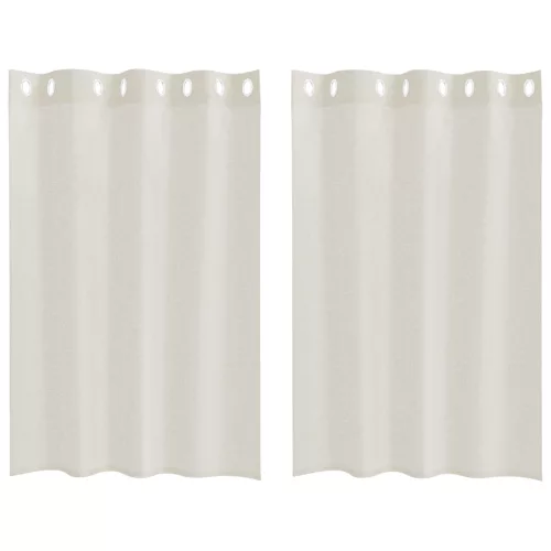  Függönyök függönyökkel 2 pcs Krémszínű 140 x 140 cm Poliészter