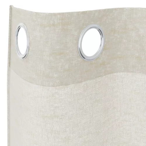  Függönyök függönyökkel 2 pcs Krémszínű 140 x 140 cm Poliészter