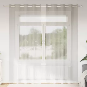    Függönyök függönyökkel 2 pcs Krémszínű 140 x 260 cm Poliészter