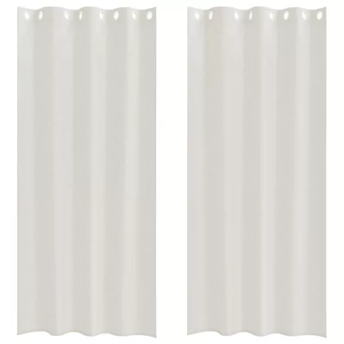  Függönyök függönyökkel 2 pcs Krémszínű 140 x 260 cm Poliészter