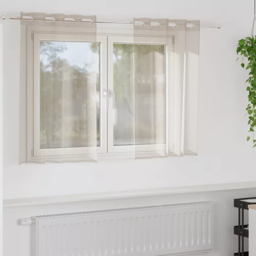  Függönyök függönyökkel 2 pcs Homok 140 x 140 cm Poliészter