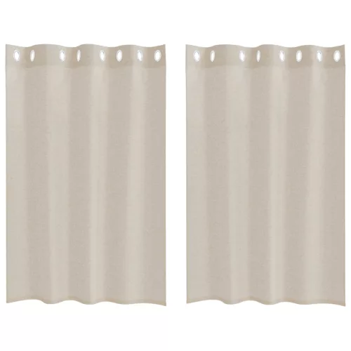  Függönyök függönyökkel 2 pcs Homok 140 x 140 cm Poliészter