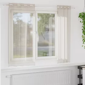    Függönyök függönyökkel 2 pcs Homok 140 x 175 cm Poliészter
