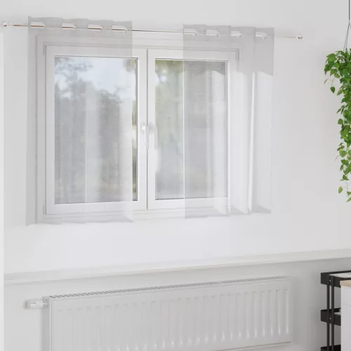  Függönyök 2 pcs Világosszürke 140 x 140 cm Poliészter