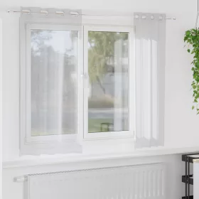  Függönyök 2 pcs Világosszürke 140 x 175 cm Poliészter