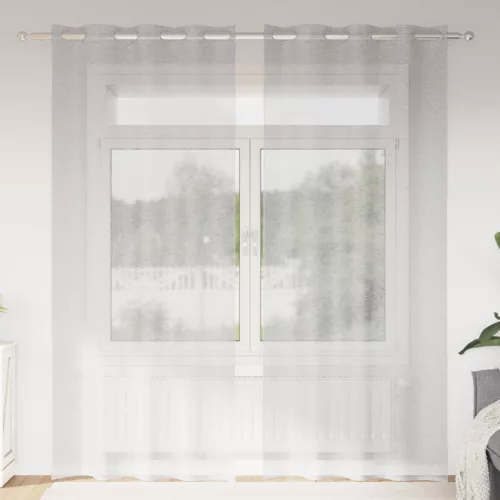  Függönyök 2 pcs Világosszürke 140 x 260 cm Poliészter
