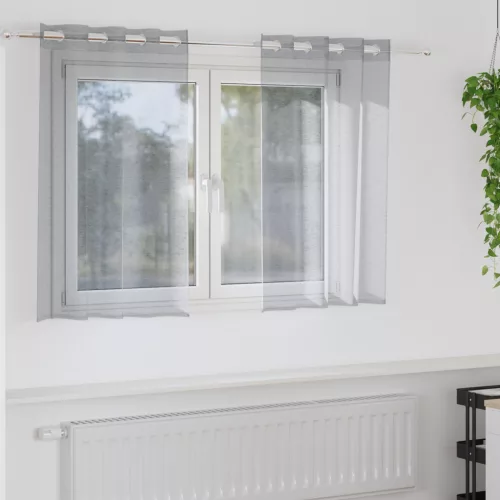  Függönyök 2 pcs Sötétszürke 140 x 140 cm Poliészter