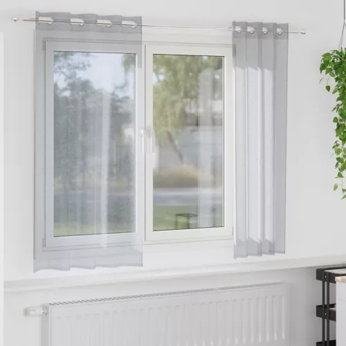  Függönyök 2 pcs Sötétszürke 140 x 175 cm Poliészter