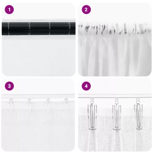  Függönyök függönyökkel 2 pcs Fehér 140 x 225 cm Poliészter