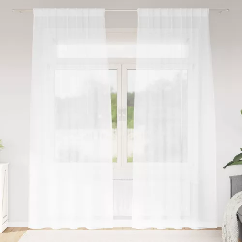  Függönyök függönyökkel 2 pcs Fehér 140 x 260 cm Poliészter