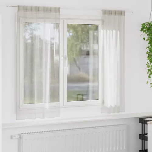  Függönyök függönyökkel 2 pcs Krémszínű 140 x 175 cm Poliészter