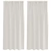  Függönyök függönyökkel 2 pcs Krémszínű 140 x 175 cm Poliészter