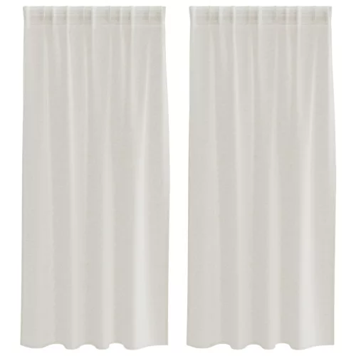  Függönyök függönyökkel 2 pcs Krémszínű 140 x 175 cm Poliészter