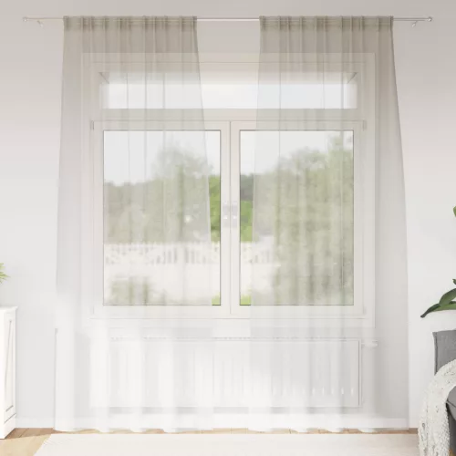  Függönyök függönyökkel 2 pcs Krémszínű 140 x 225 cm Poliészter