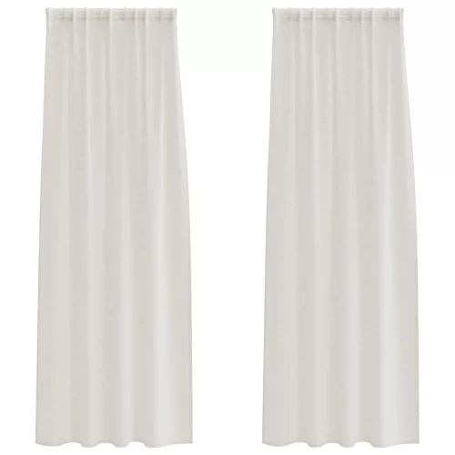  Függönyök függönyökkel 2 pcs Krémszínű 140 x 225 cm Poliészter
