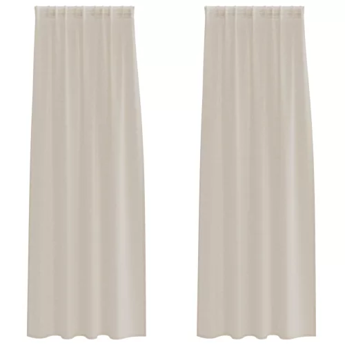  Függönyök függönyökkel 2 pcs Homok 140 x 245 cm Poliészter