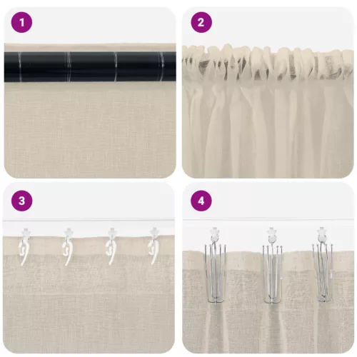  Függönyök függönyökkel 2 pcs Homok 140 x 245 cm Poliészter