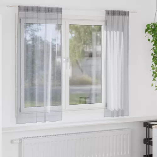  Függönyök 2 pcs Sötétszürke 140 x 175 cm Poliészter