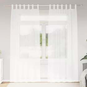    Függönyök függönyökkel 2 pcs Fehér 140 x 225 cm Poliészter