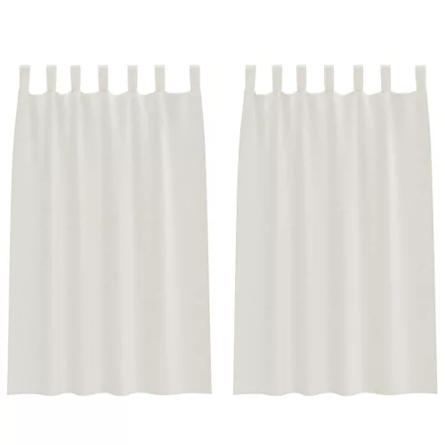 Függönyök függönyökkel 2 pcs Krémszínű 140 x 175 cm Poliészter