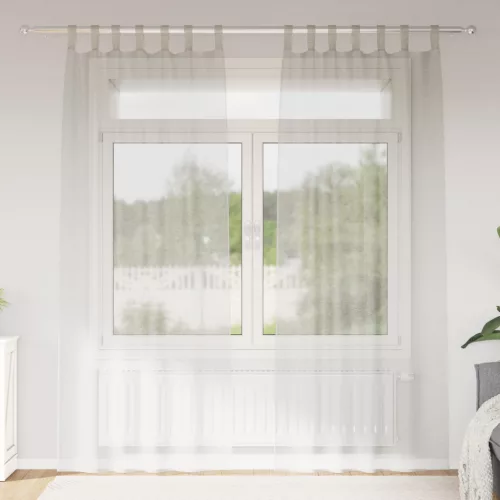  Függönyök függönyökkel 2 pcs Krémszínű 140 x 225 cm Poliészter