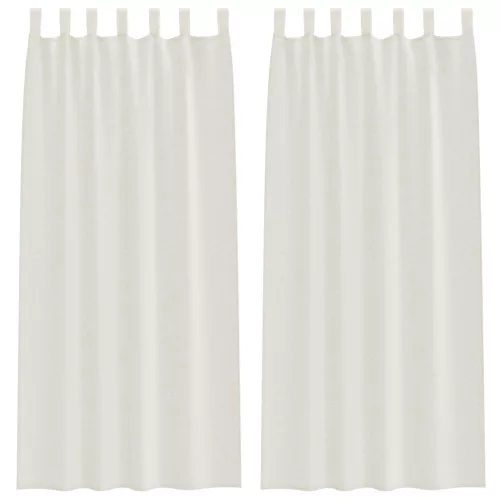 Függönyök függönyökkel 2 pcs Krémszínű 140 x 225 cm Poliészter