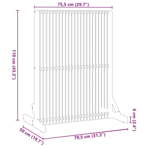  Magánszféra Képernyő Barna 79.5 x 50 x 110 cm Tömör akácfa