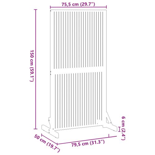  Magánszféra Képernyő Barna 79.5 x 50 x 150 cm Tömör akácfa