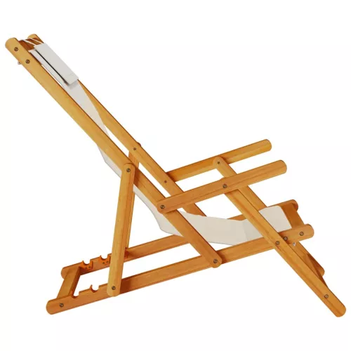  tópszínű akácfa & textilene összecsukható strandszék karfával