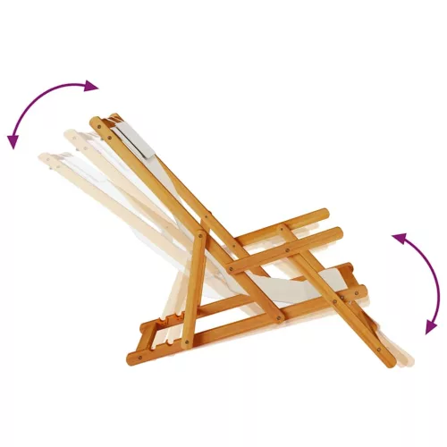  tópszínű akácfa & textilene összecsukható strandszék karfával