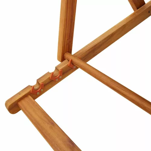  tópszínű akácfa & textilene összecsukható strandszék karfával