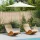  Krém Fehér Kert Parasol 270x260 cm Bambusz