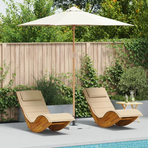  Krém Fehér Kert Parasol 270x260 cm Bambusz