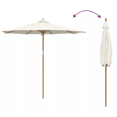  Krém Fehér Kert Parasol 270x260 cm Bambusz