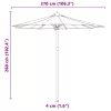  Krém Fehér Kert Parasol 270x260 cm Bambusz