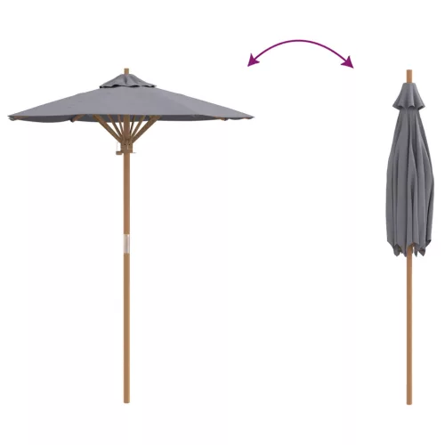  Kerti napernyő sötétszürke 150x210 cm bambuszból