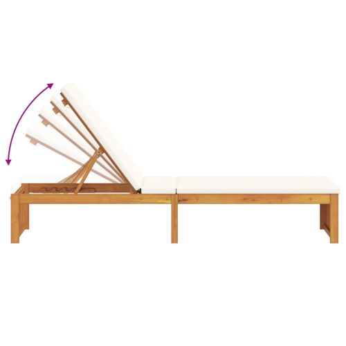  Napágy Párnával 200x55x30 cm Tömör Akácfából