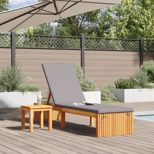  Pihenőágy Párnával 200x55x30 cm Tömör Akácfából