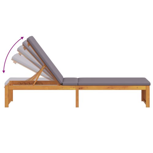  Pihenőágy Párnával 200x55x30 cm Tömör Akácfából