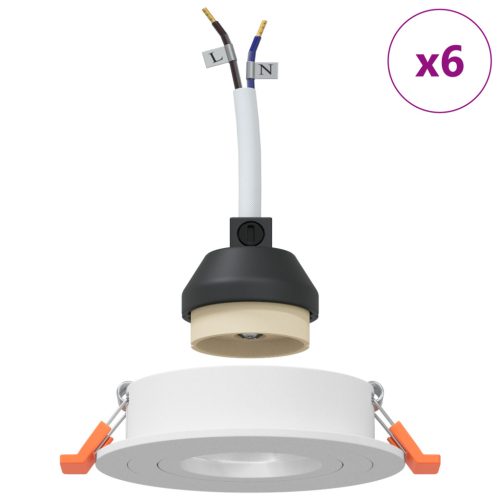  Recessed Spotlights 6 db Kerek GU10 Fehér Ø91 mm