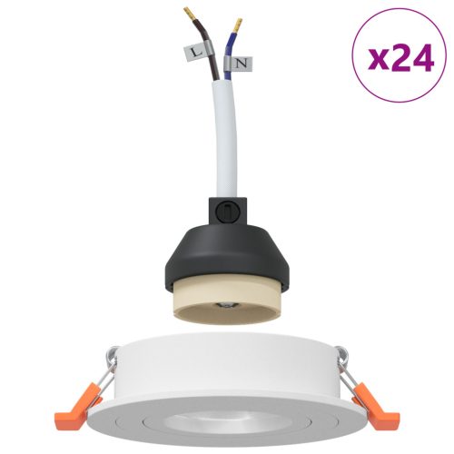 Beépített Spotlámpák 24 db Kerek GU10 Fehér Ø91 mm