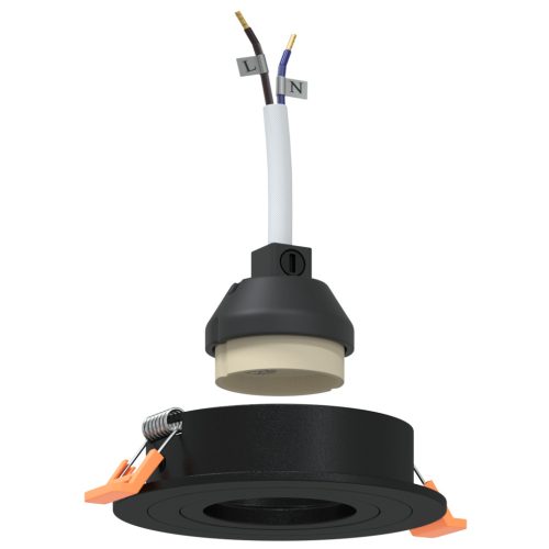  Belógó Spotlámpák 6 db Kerek GU10 Fekete Ø91 mm