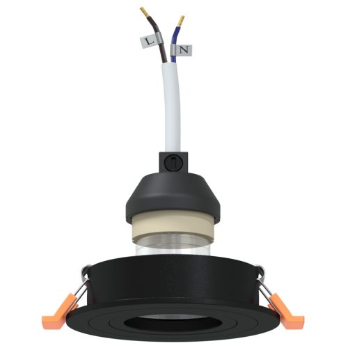  Belógó Spotlámpák 6 db Kerek GU10 Fekete Ø91 mm