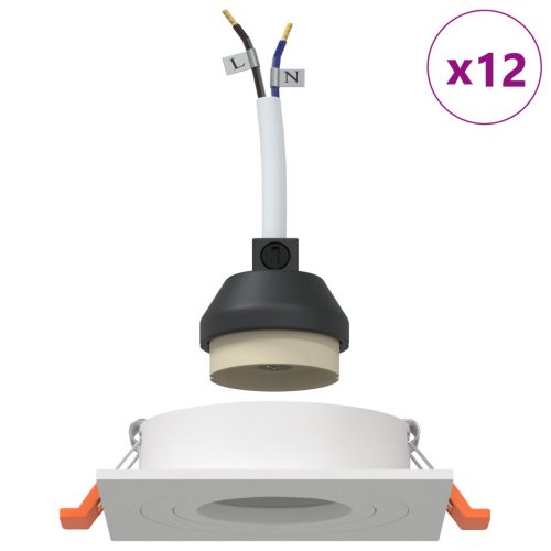  beépített reflektorok 12 db Négyzet GU10 Fehér 91x91 mm