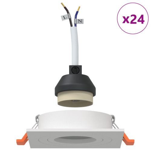  Beépített reflektorok 24 db Négyzet GU10 Fehér 91x91 mm