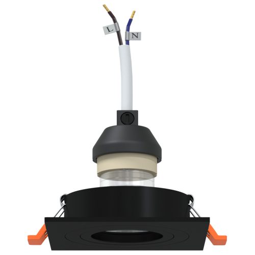  Beépített Spotlámpák 6 db Négyzetes GU10 Fekete 91x91 mm