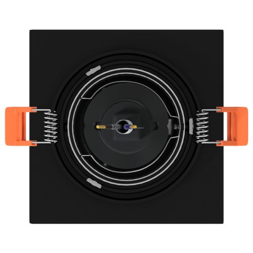  Beépített Spotlámpák 6 db Négyzetes GU10 Fekete 91x91 mm